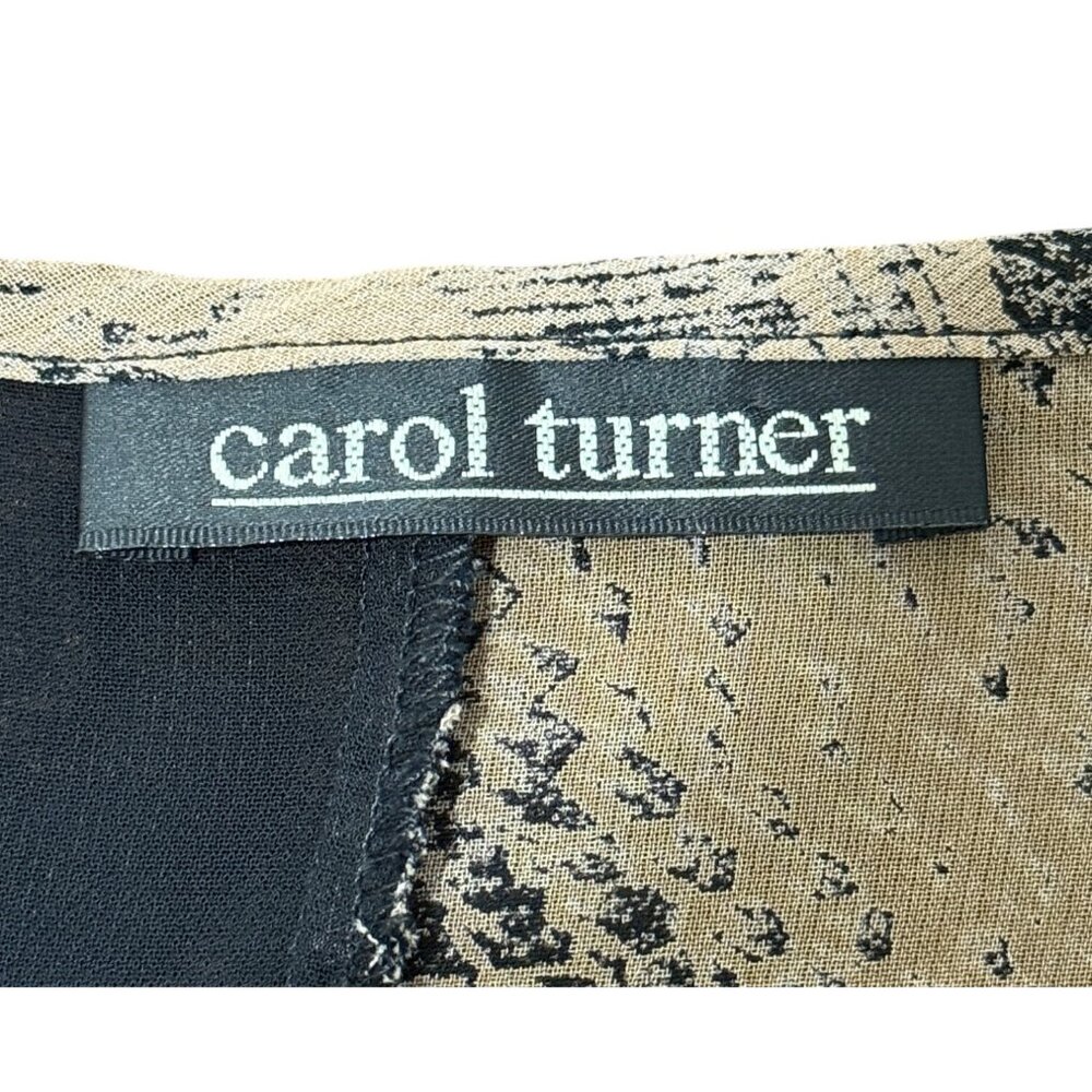 Carol Turner Womens Size M Tunic Asymmetrical Mixed Print V-Neck Top Boho Art - Picture 4 of 6